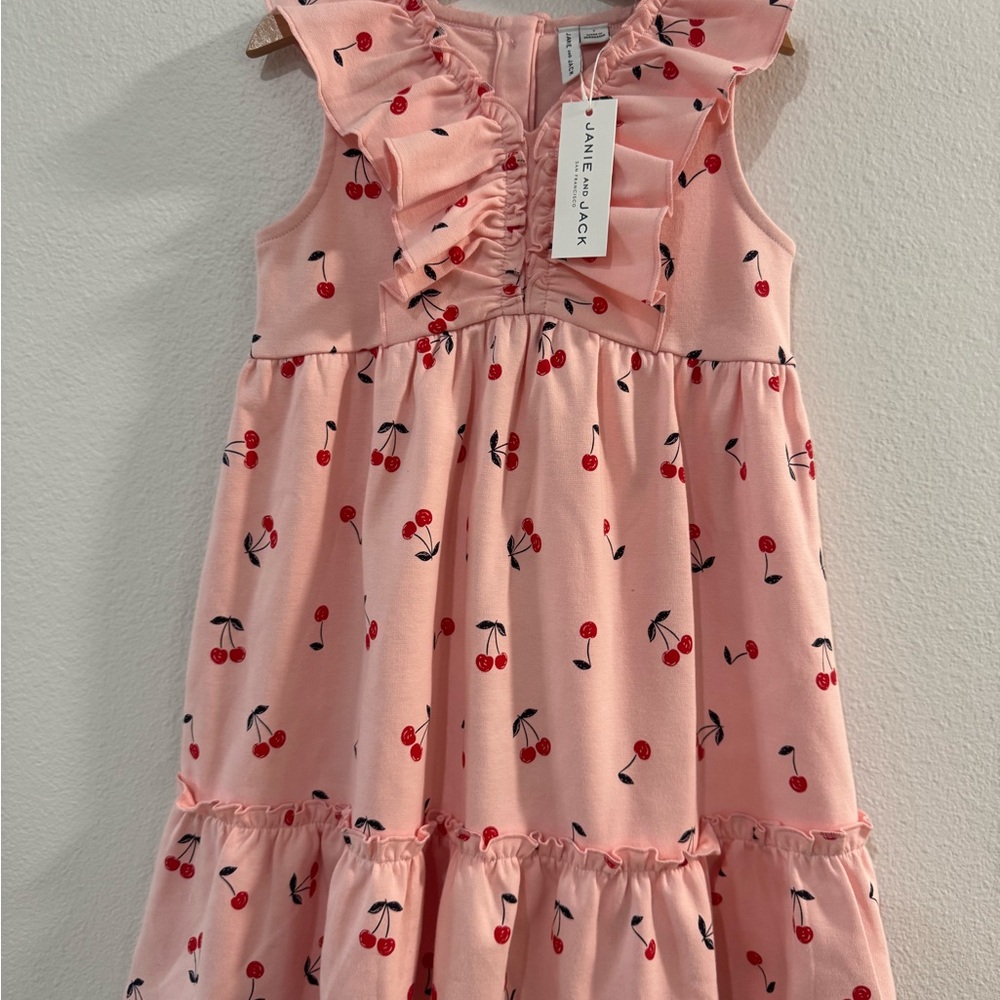 Janie and Jack Blush Cherry Pattern Dress